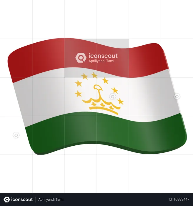 Tadschikistan-Flagge  3D Icon