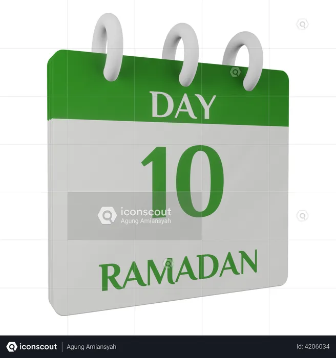 Tag 10 Ramadan  3D Illustration