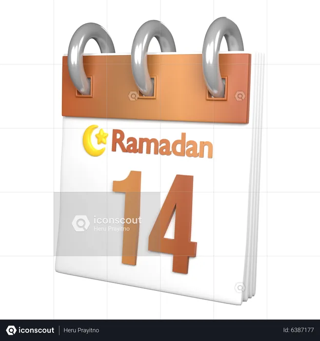 Tag 14 Ramadan  3D Icon