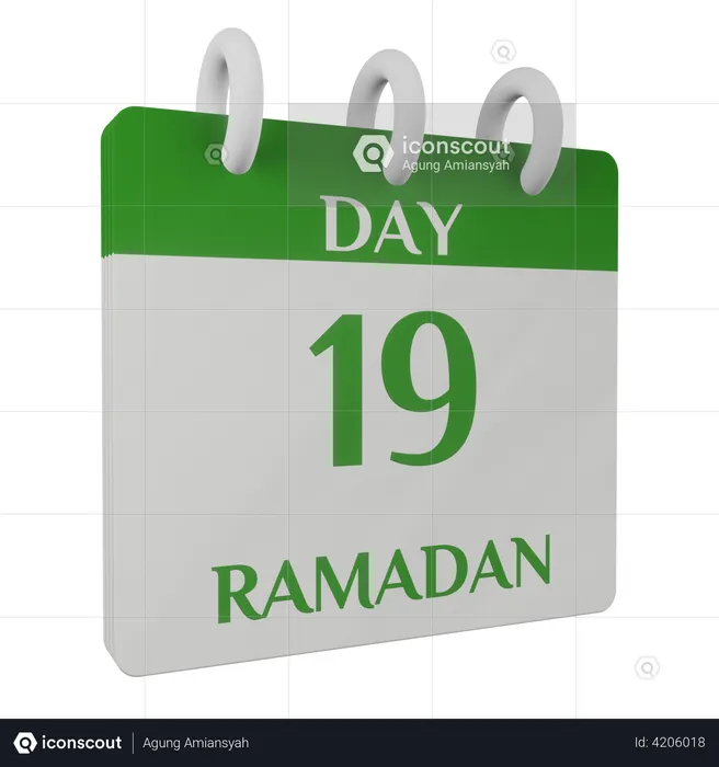 Tag 19 Ramadan  3D Illustration