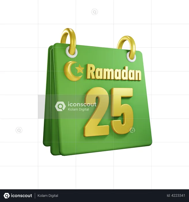 Tag 25 Ramadan-Kalender  3D Illustration