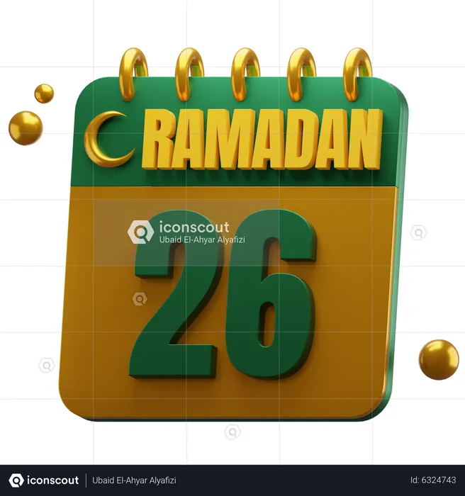 Tag 26 Ramadan  3D Icon