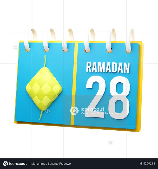 Tag 28 Ramadan-Kalender  3D Illustration