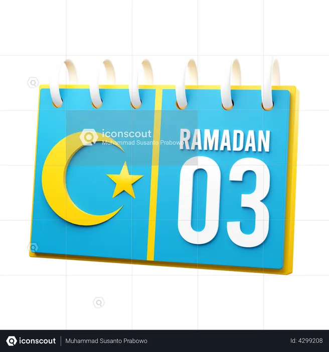 Tag 3 Ramadan-Kalender  3D Illustration