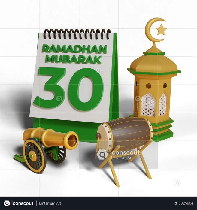 Tag 30 Ramadan  3D Icon