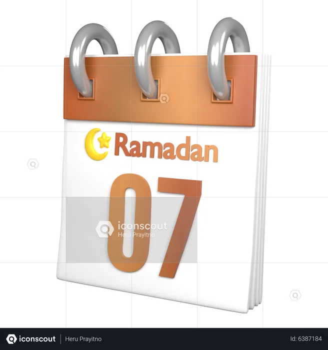 Tag 7 Ramadan  3D Icon