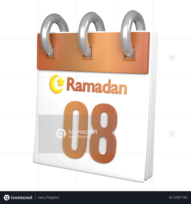 Tag 8 Ramadan  3D Icon