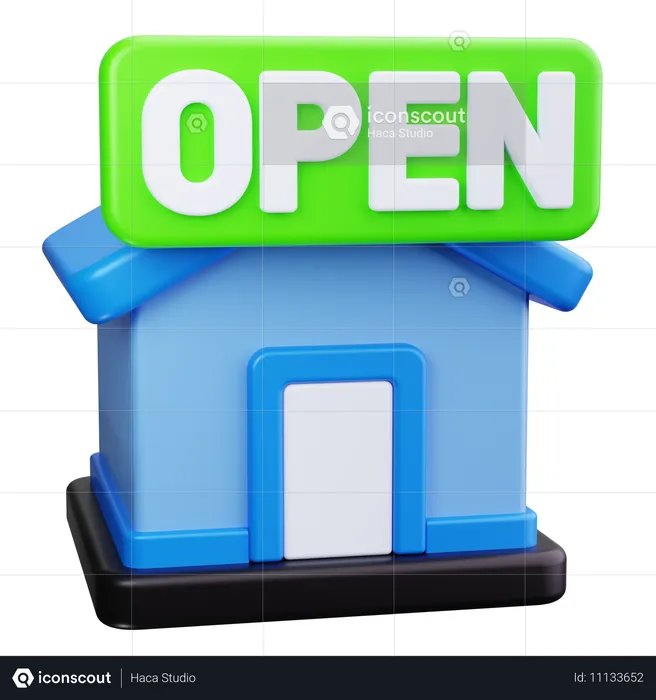 Offenes Haus  3D Icon