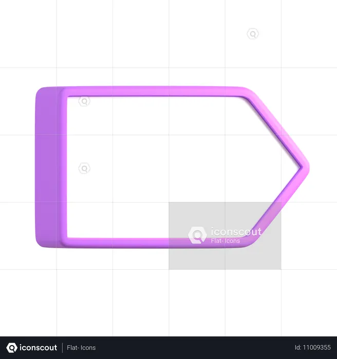 태그 모양의 텍스트 상자  3D Icon