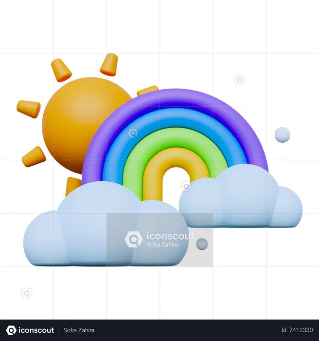 Regenbogen am Tag  3D Icon