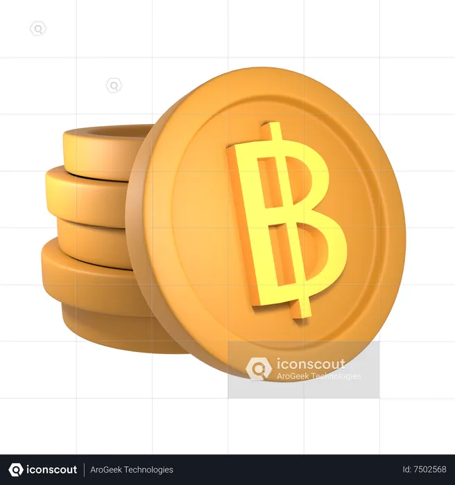 Baht tailandês  3D Icon