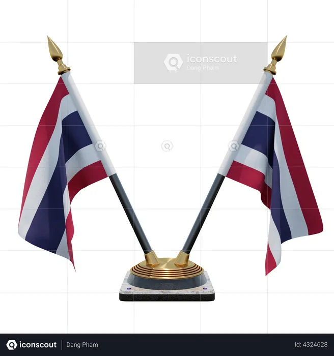 Suporte de bandeira de mesa dupla da Tailândia Flag 3D Flag