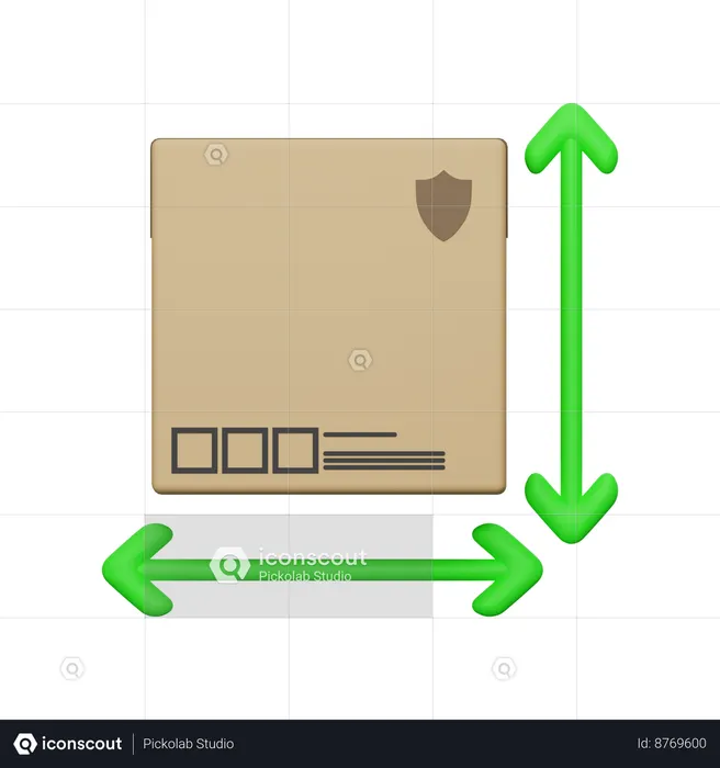 Taille de la boîte à colis  3D Icon