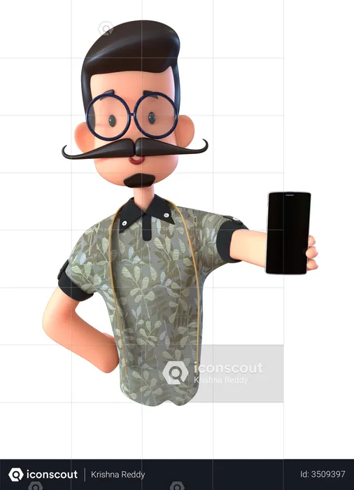 Tailor Showing Phone  3D Illustration