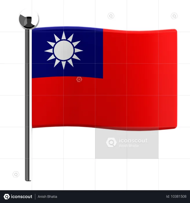 Taiwan Flag 3D Icon