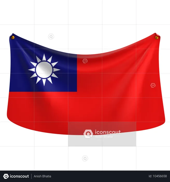 Taiwan Flag 3D Icon