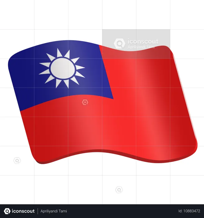 Taiwan Flag  3D Icon