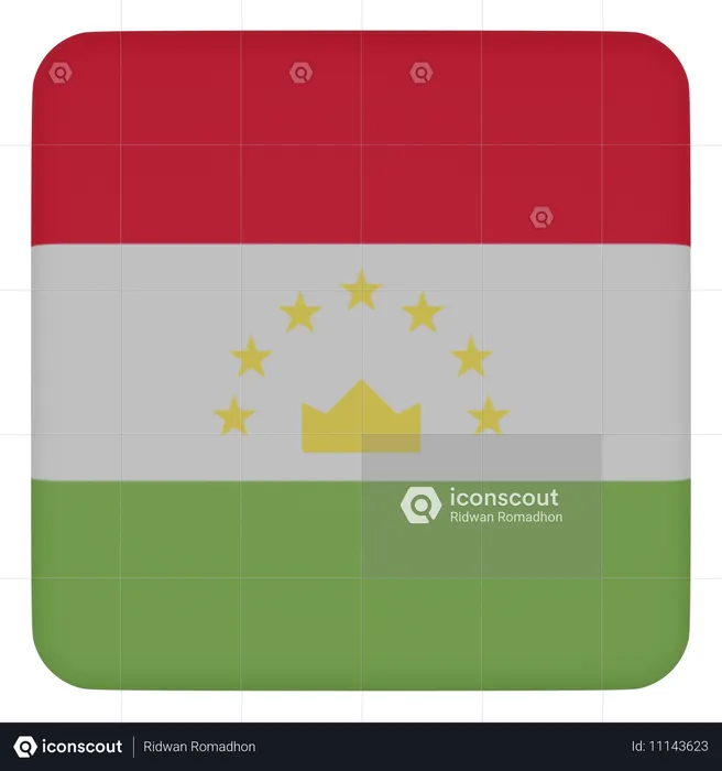 Tajikistan Flag 3D Icon