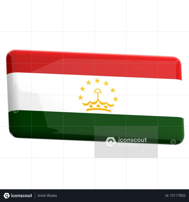 Tajikistan Flag 3D Icon