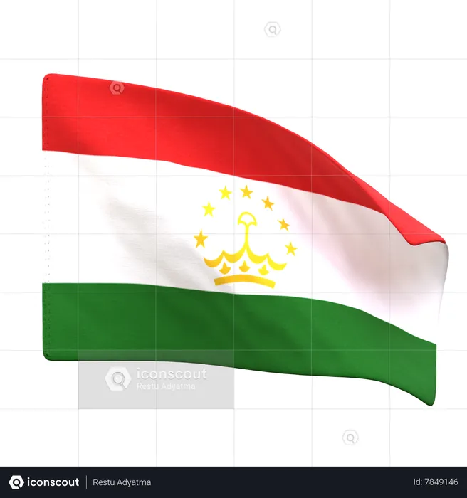 Tajikistan Flag Flag 3D Icon