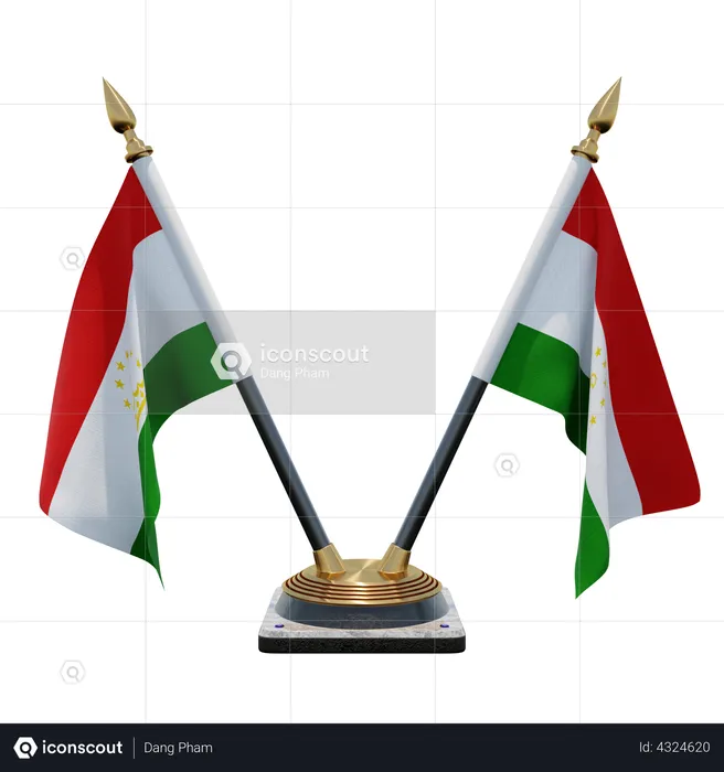 Suporte de bandeira de mesa dupla do Tadjiquistão Flag 3D Flag