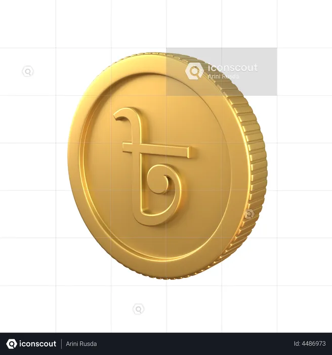 Taka Gold Coin  3D Icon