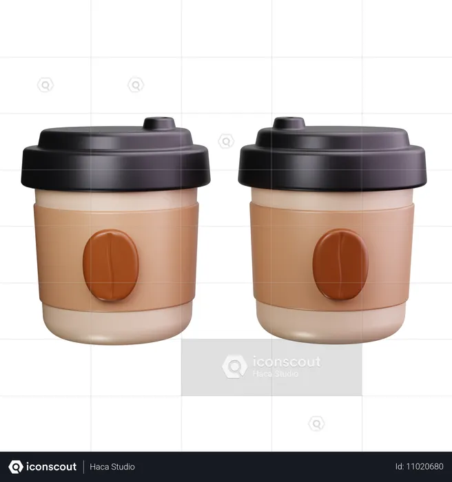 コーヒーを持ち帰り  3D Icon