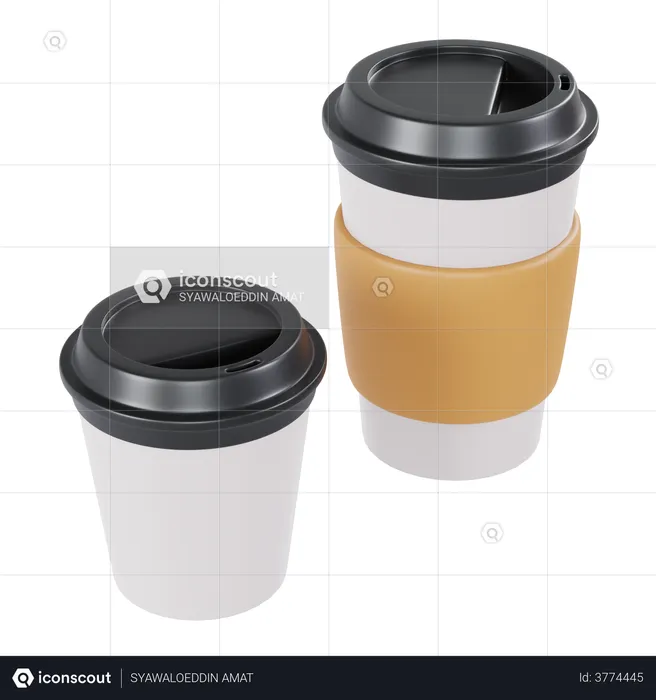Take Away Coffee Cup  3D Illustration