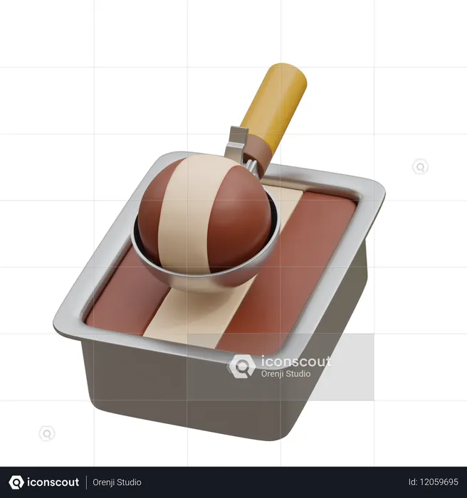 Take Ice Cream With Spoon  3D Icon