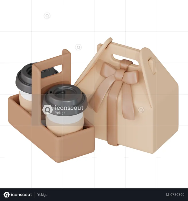 Takeaway Coffee Box  3D Icon