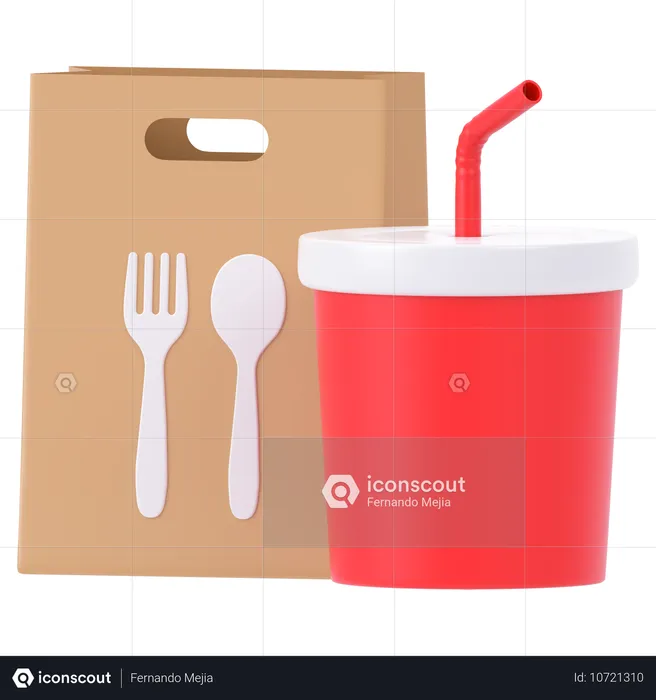 Takeaway Delivery Bag  3D Icon