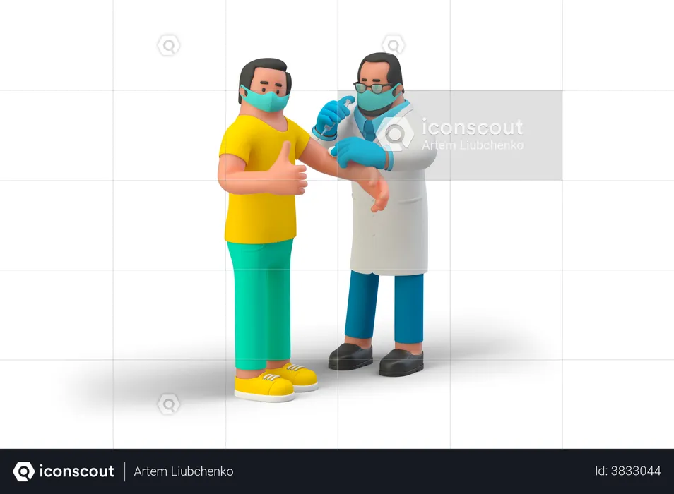 Taking Vaccine  3D Illustration
