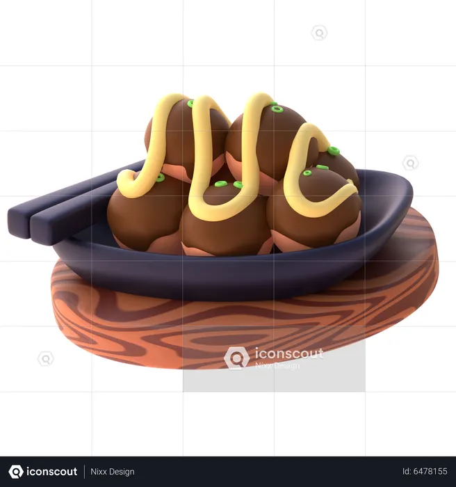 Takoyaki  3D Icon