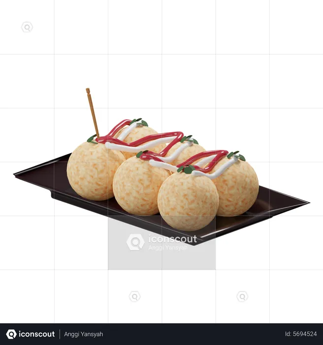 Takoyaki  3D Icon