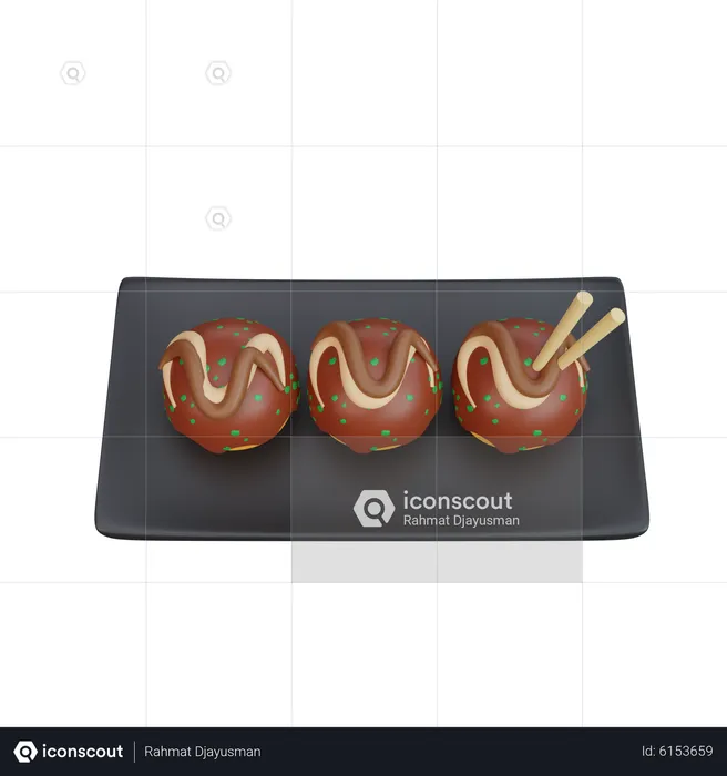 Takoyaki Plate  3D Icon