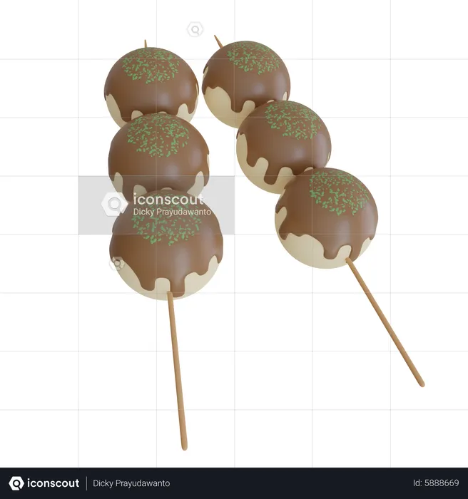 Takoyaki Stick  3D Icon