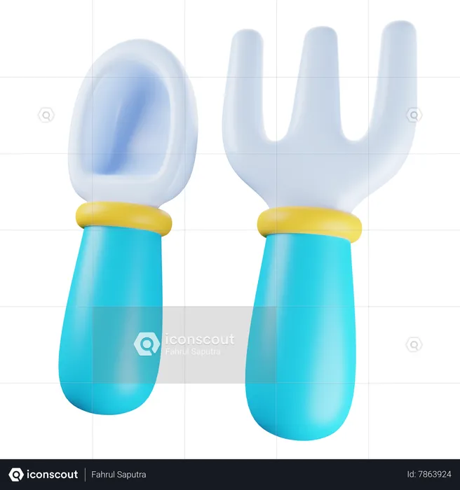 Utensílios de mesa para bebê  3D Icon