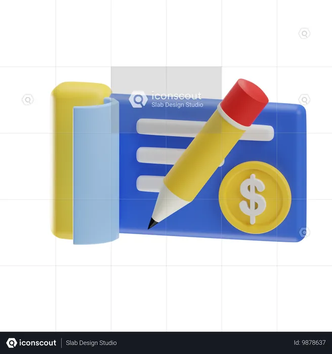 Talonario de cheques  3D Icon