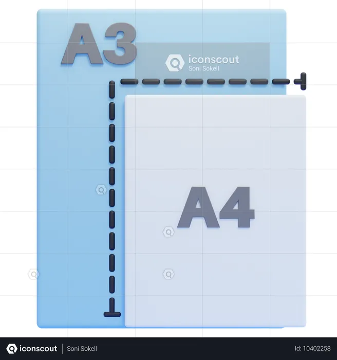 Tamaño de papel  3D Icon