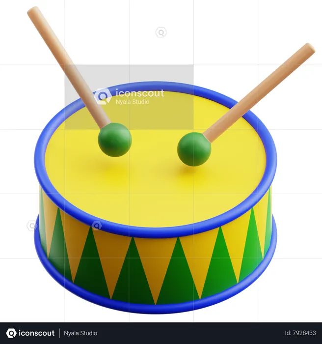 Tambor de brasil  3D Icon