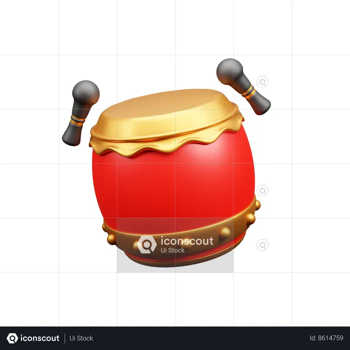 Tambor chino  3D Icon