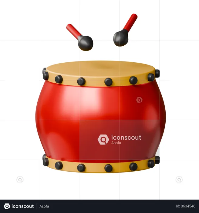 Tambor chino  3D Icon