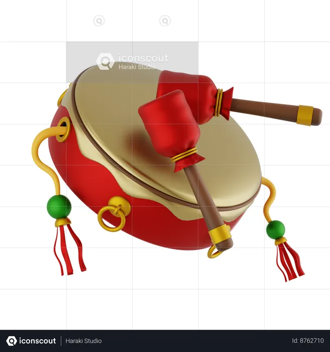 Tambor chino  3D Icon