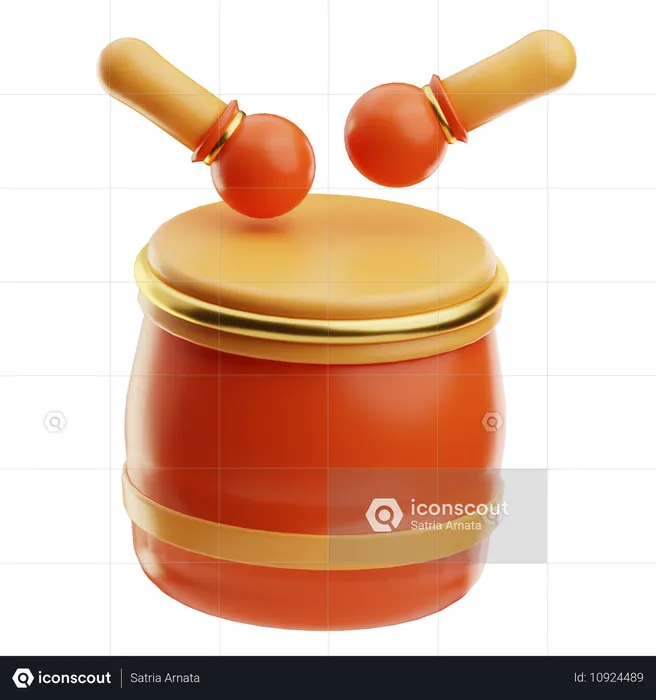 Tambor chino  3D Icon