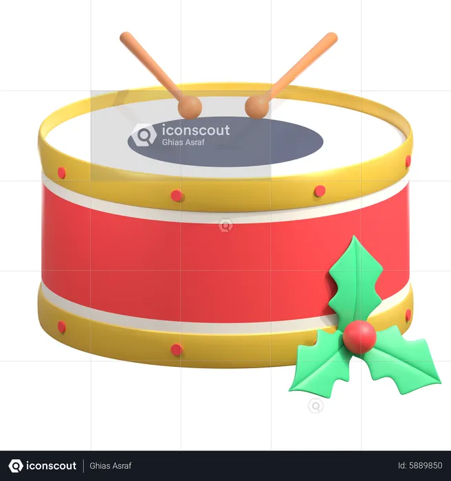 Tambor de natal  3D Icon