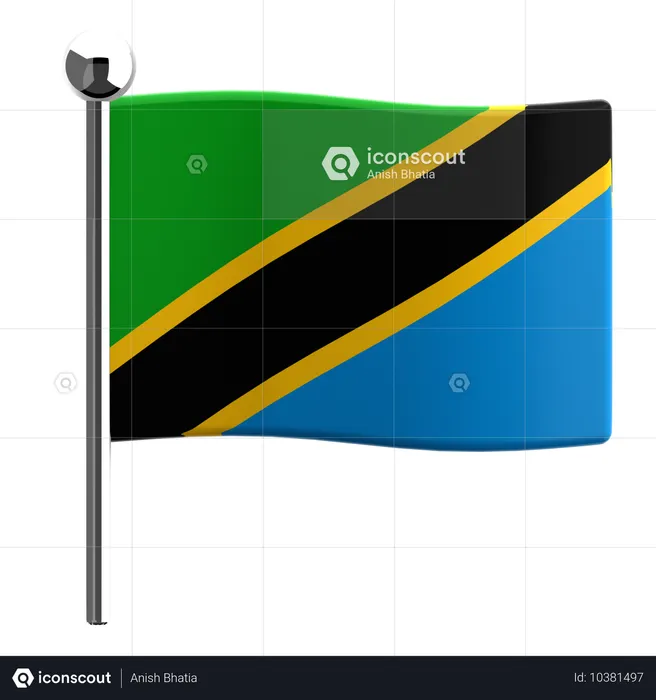 Tansania Flag 3D Icon