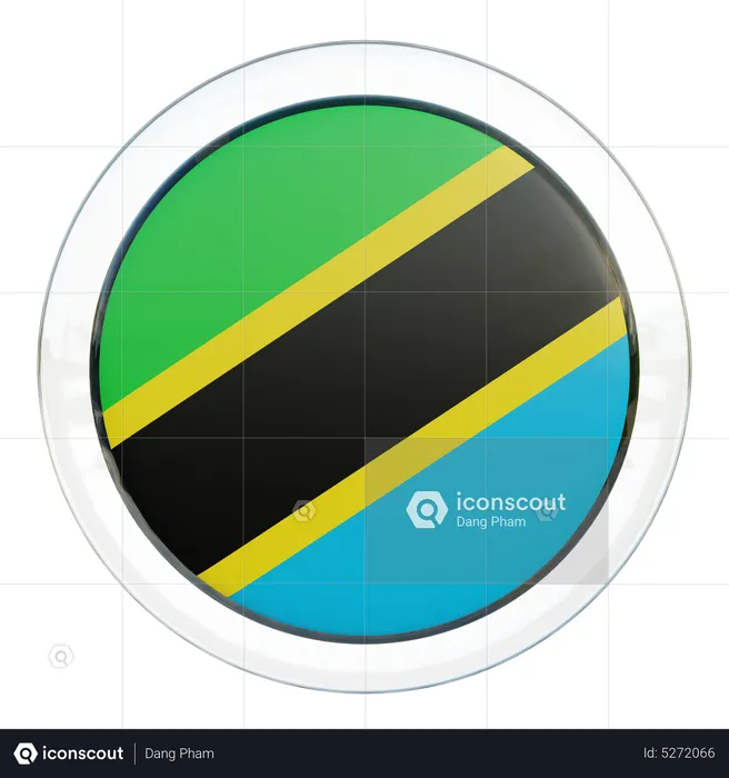 Tanzania Round Flag Flag 3D Icon