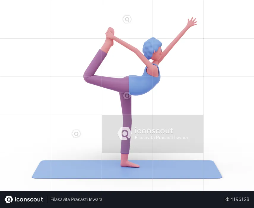 Tänzerin Yoga-pose  3D Illustration