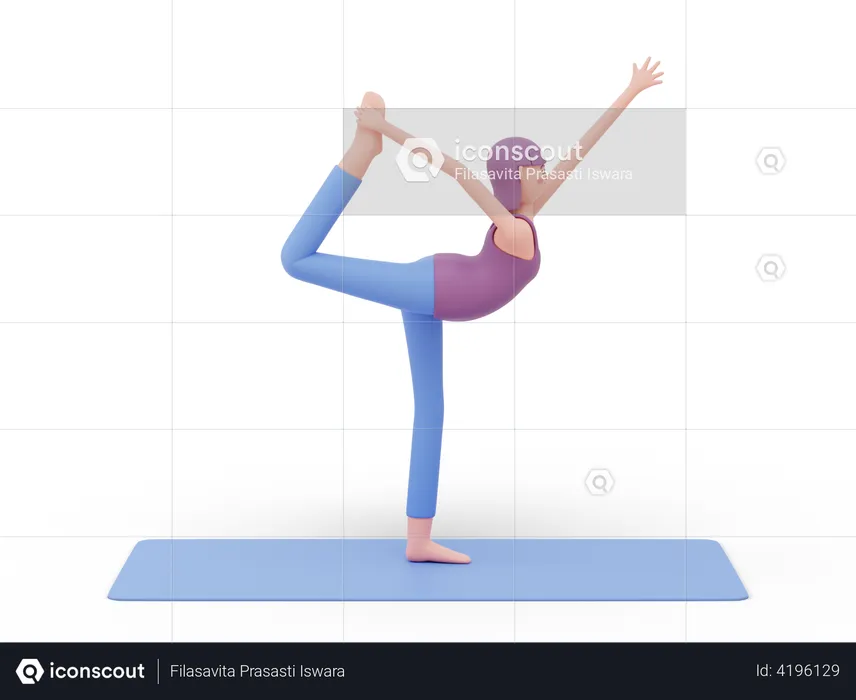 Tänzerin Yoga-pose  3D Illustration