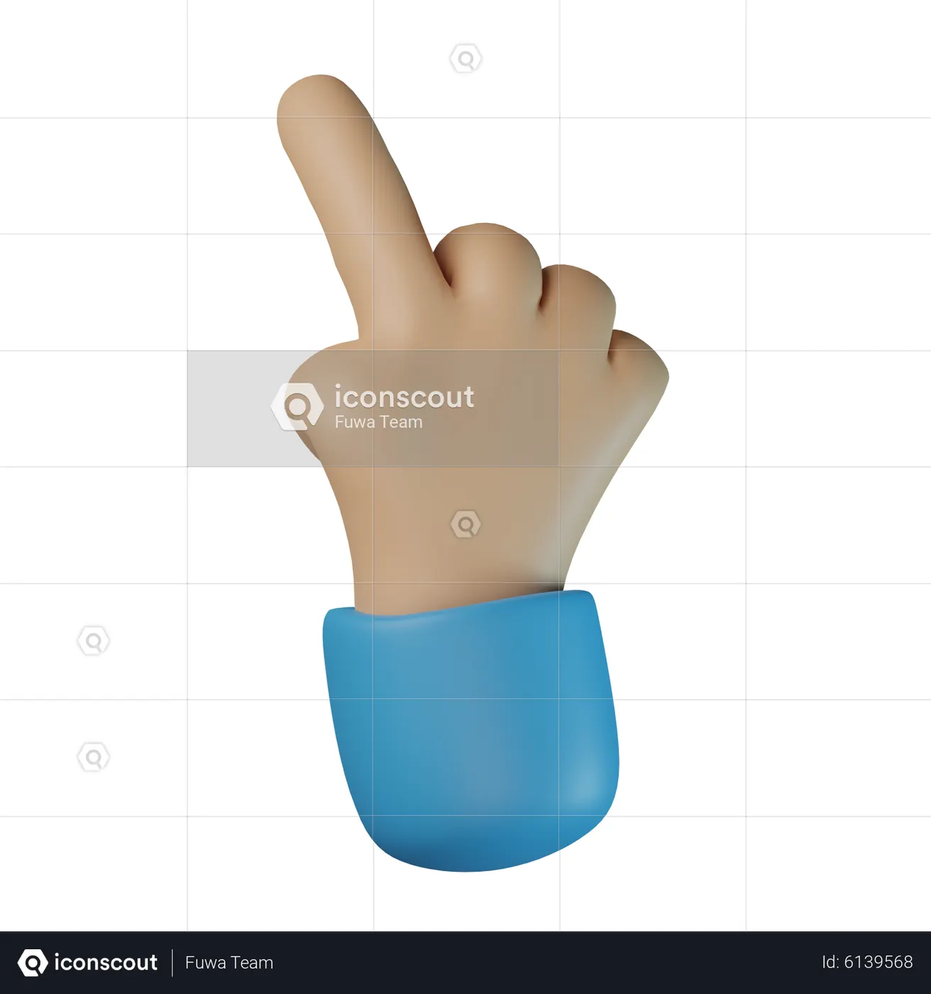 Tap Button Hand Gesture 3D Icon download in PNG, OBJ or Blend format